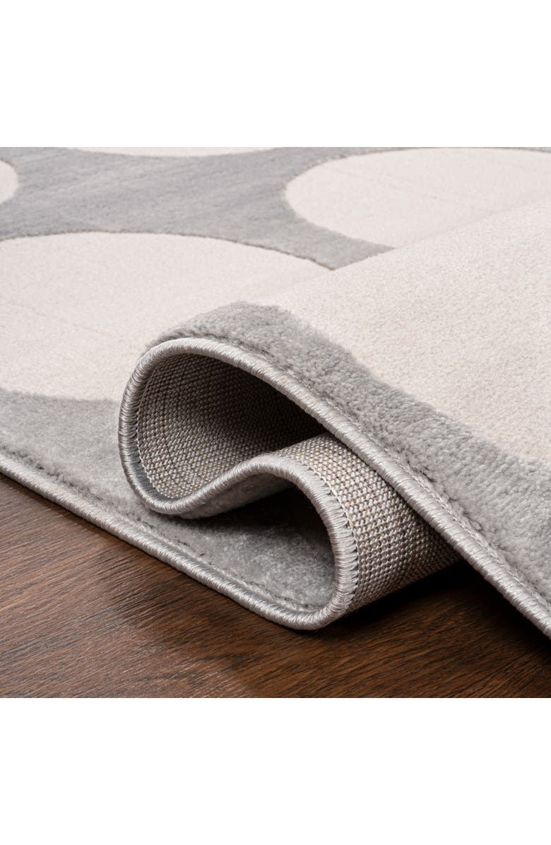 JONATHAN Y Adrian Modern Geometric Circle Dot High-Low Area Rug, Alternate, color, Light Gray/Cream