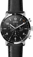 Shinola Canfield Sport Chronograph Leather Strap Watch, 45mm