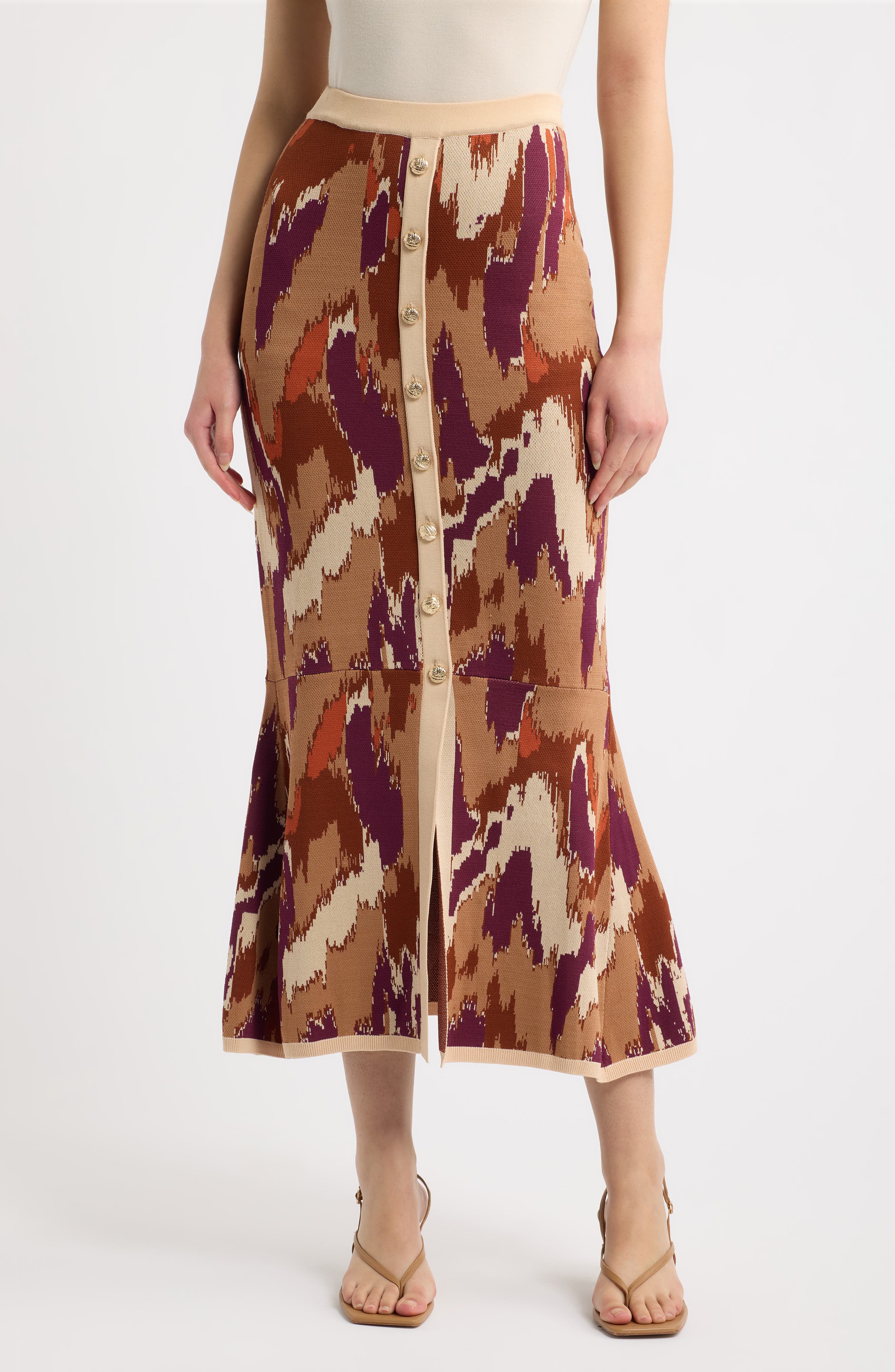 selected AMBER BRUSH PRINT KNIT
