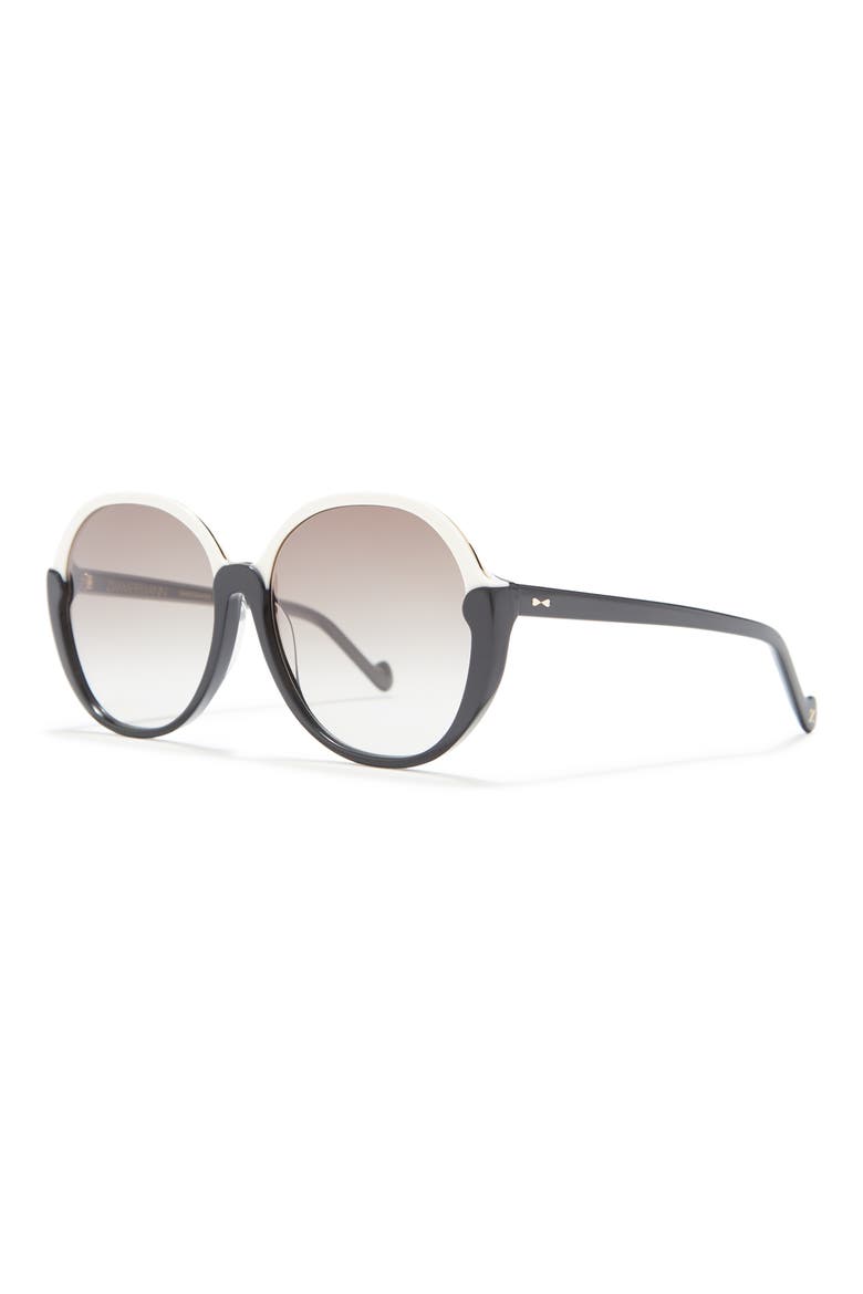 59mm Joliette Round Sunglasses, Alternate, color, BLACK / CHARCOAL GRAD