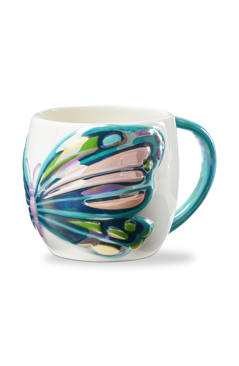 tag Everyday Butterfly Earthenware Mug Multi 17 oz 4.03x4.03x3.78 in, Alternate, color, Multicolored
