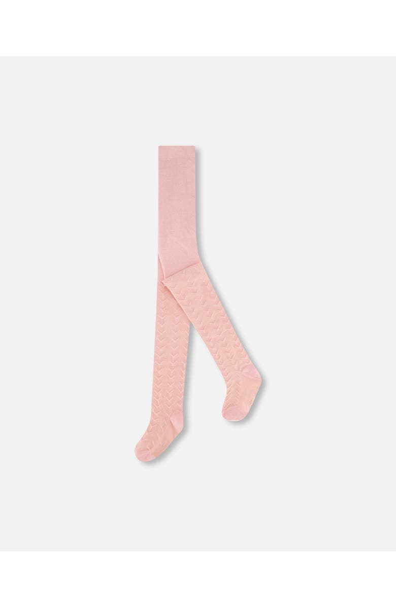 Deux par Deux Baby Girl's Tonal Jacquard Tights Light Pink, Main, color, 