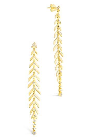 Sterling Forever Gemma Cubic Zirconia Drop Earrings In Gold