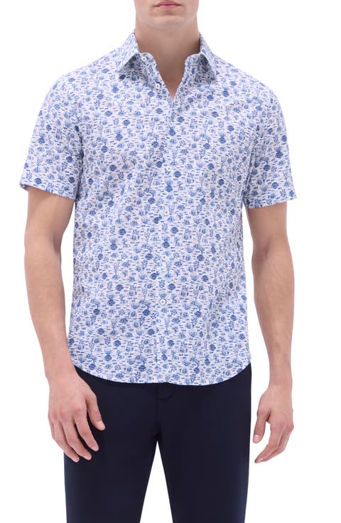 Orson Stretch Cotton Short Sleeve Button-Up Shirt