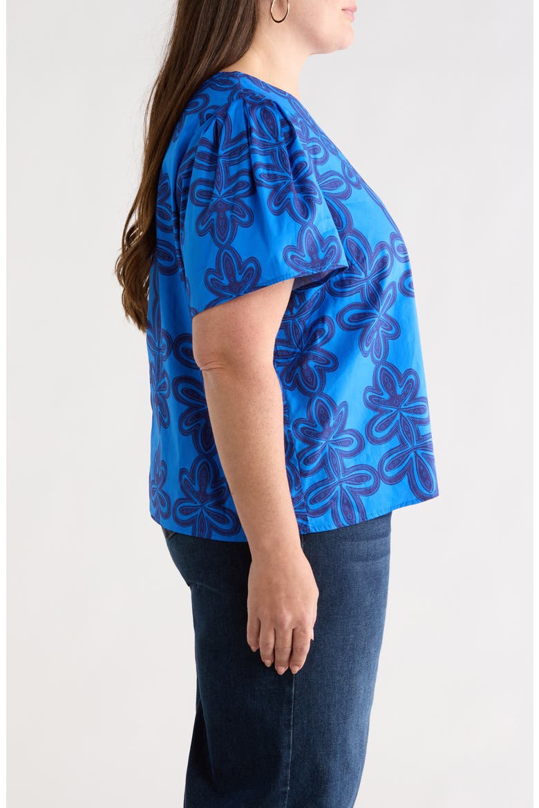 Romery Tilma Abstract Print Cotton Top, Alternate, color, BLUE-NAVY-MULTI