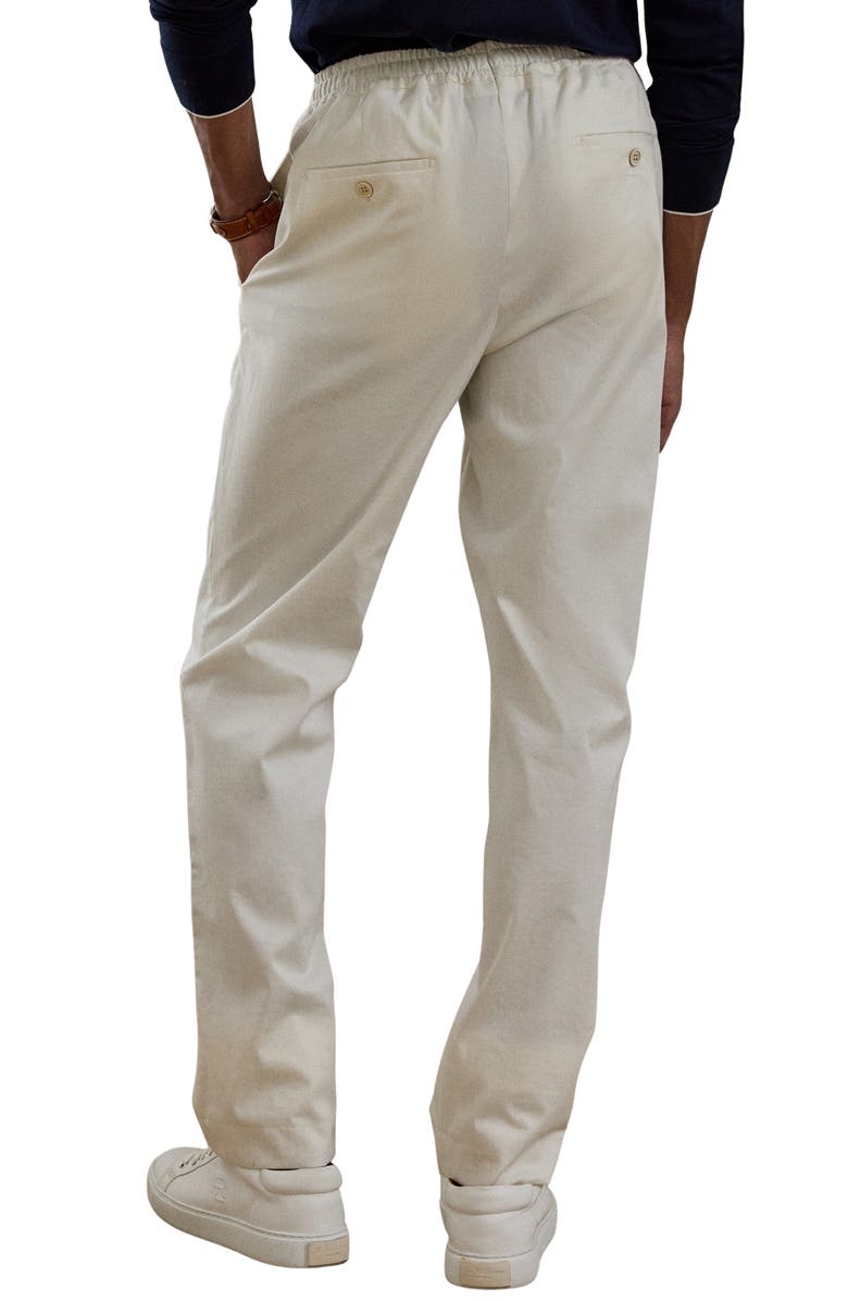 Ralph Lauren Purple Label Drawstring Waist Stretch Cotton & Silk Pants, Alternate, color, Deckwash White