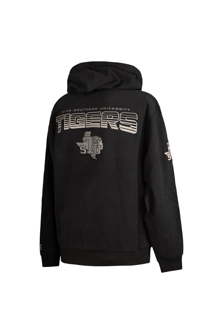 Men's FISLL  Black Texas Southern Tigers Puff Print Sliced Pullover Hoodie, Alternate, color, Black