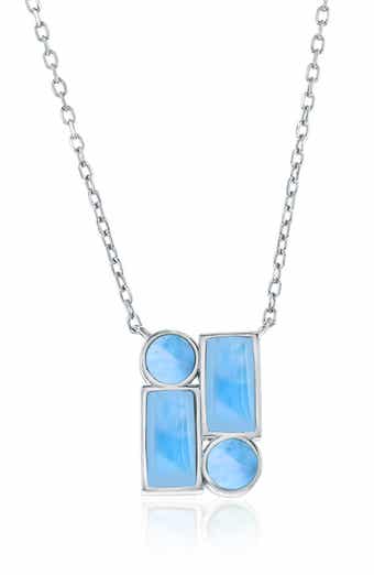 Geometric Larimar Pendant Necklace