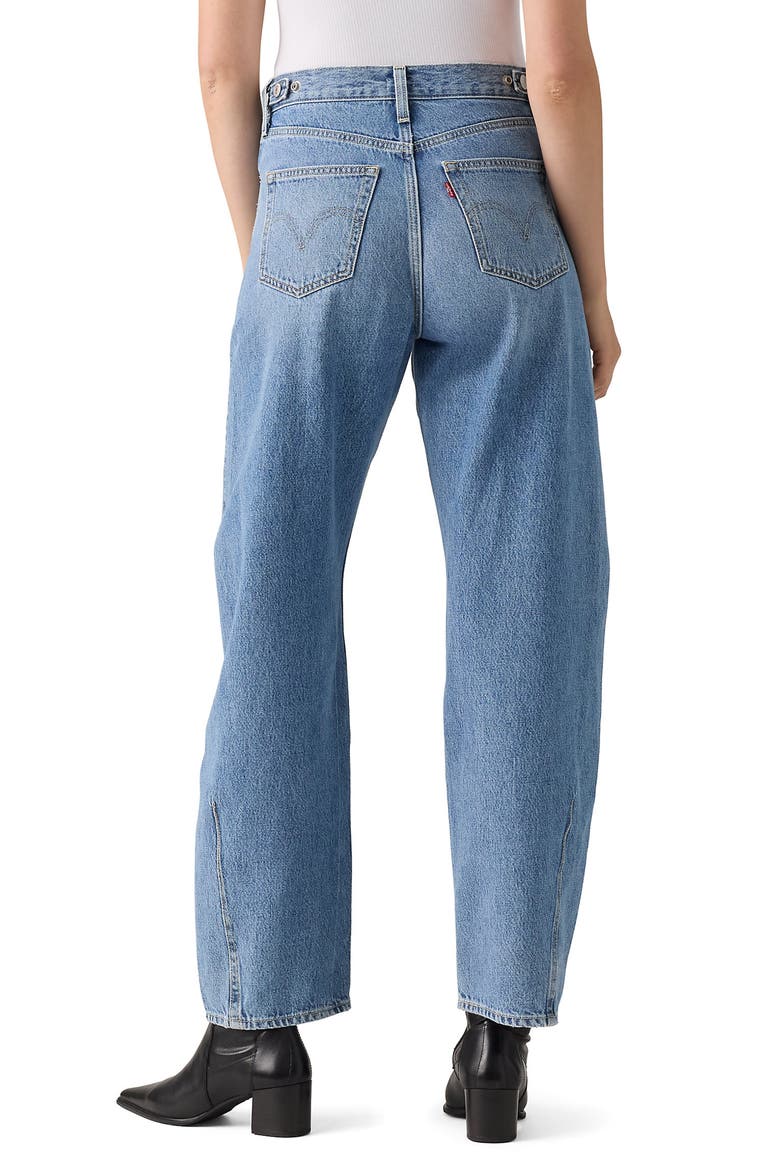 Cinch High Waist Barrel Jeans, Alternate, color, LET LOVE IN