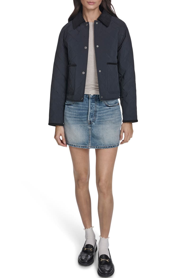 Quilted Barn Jacket, Alternate, color, BLACK
