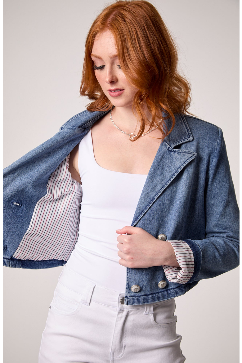Olivia Cropped Recycled Blazer, Alternate, color, Medium Tel Aviv