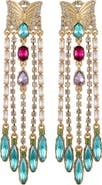 GUESS Butterfly Crystal Linear Drop Earrings