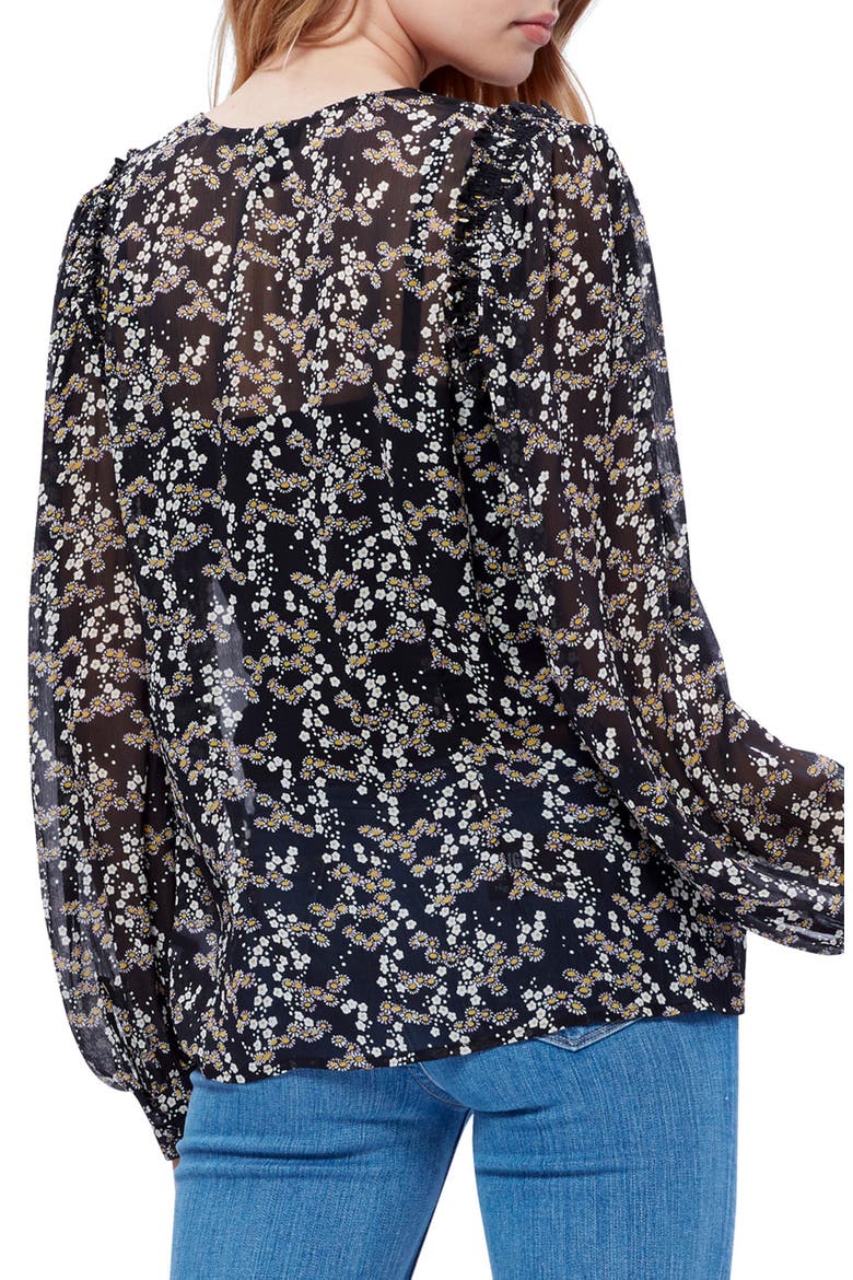 Ambrosine Silk Georgette Top, Alternate, color, BLACK LILAC MULTI