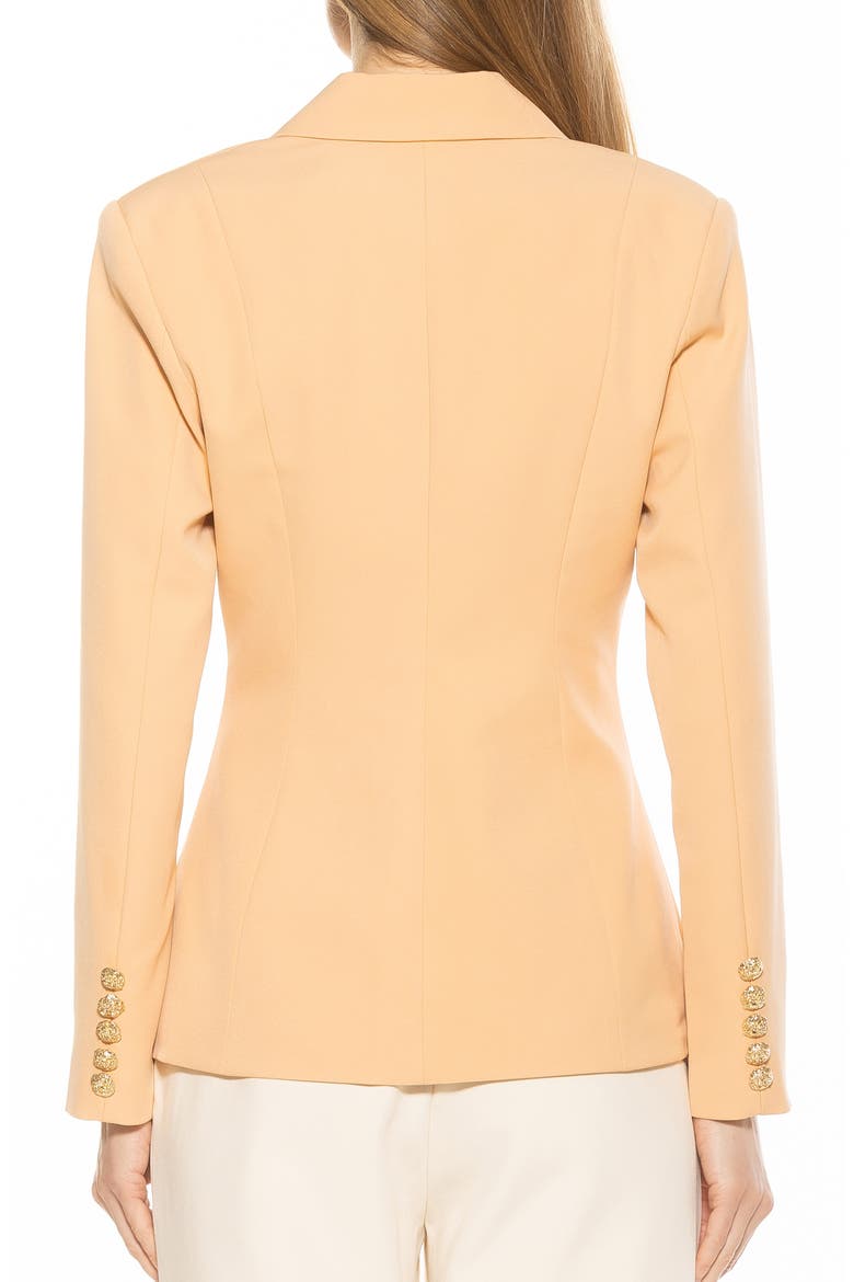 Tansy Drape Double Breasted Blazer, Alternate, color, ALMOND