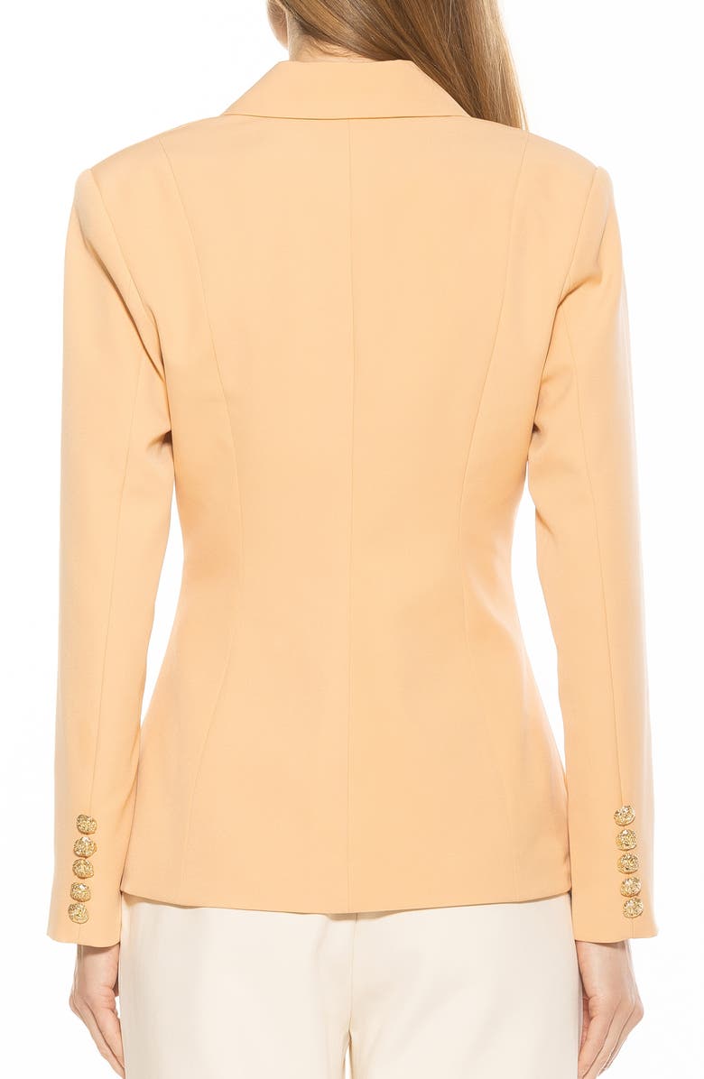 Alexia Admor Tansy Drape Double Breasted Blazer, Alternate, color, Almond