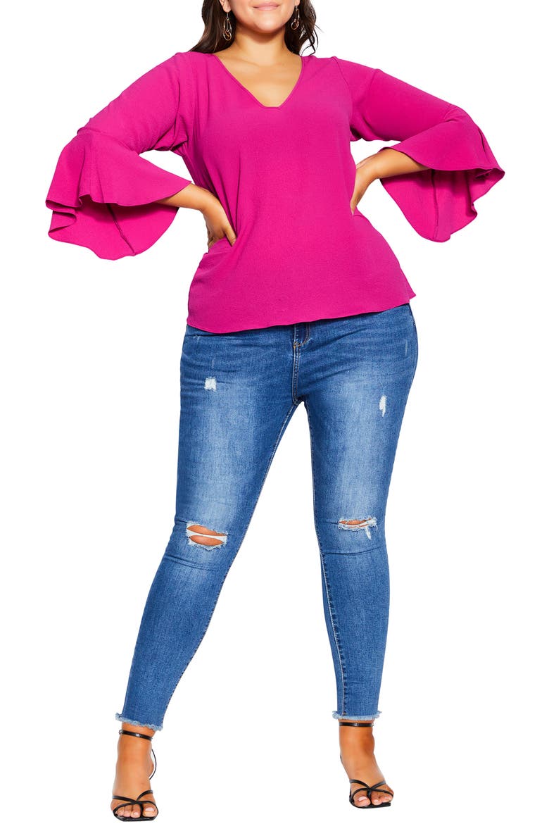Bell Sleeve Top, Main, color, SANGRIA