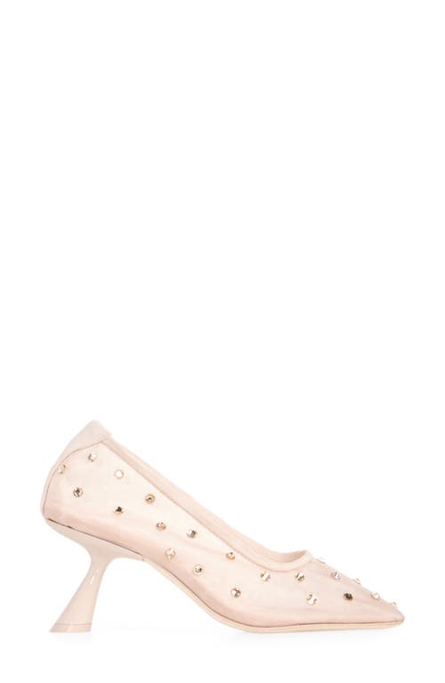 Cult Gaia Winnie Crystal Mesh Pumps In Beige