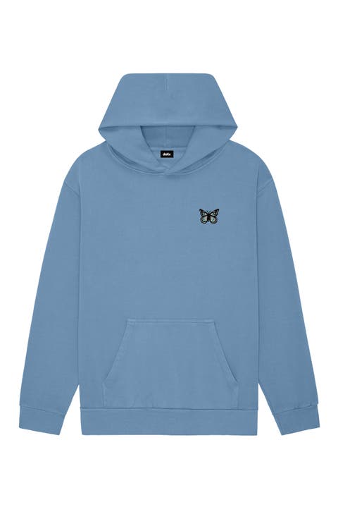 Womens Butterfly Midweight Fleece Relaxed Hooded Sweatshirt