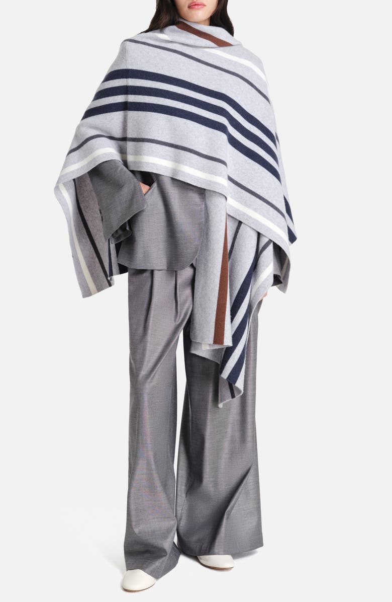 TWP Stripe Wrap Cashmere Poncho, Main, color,