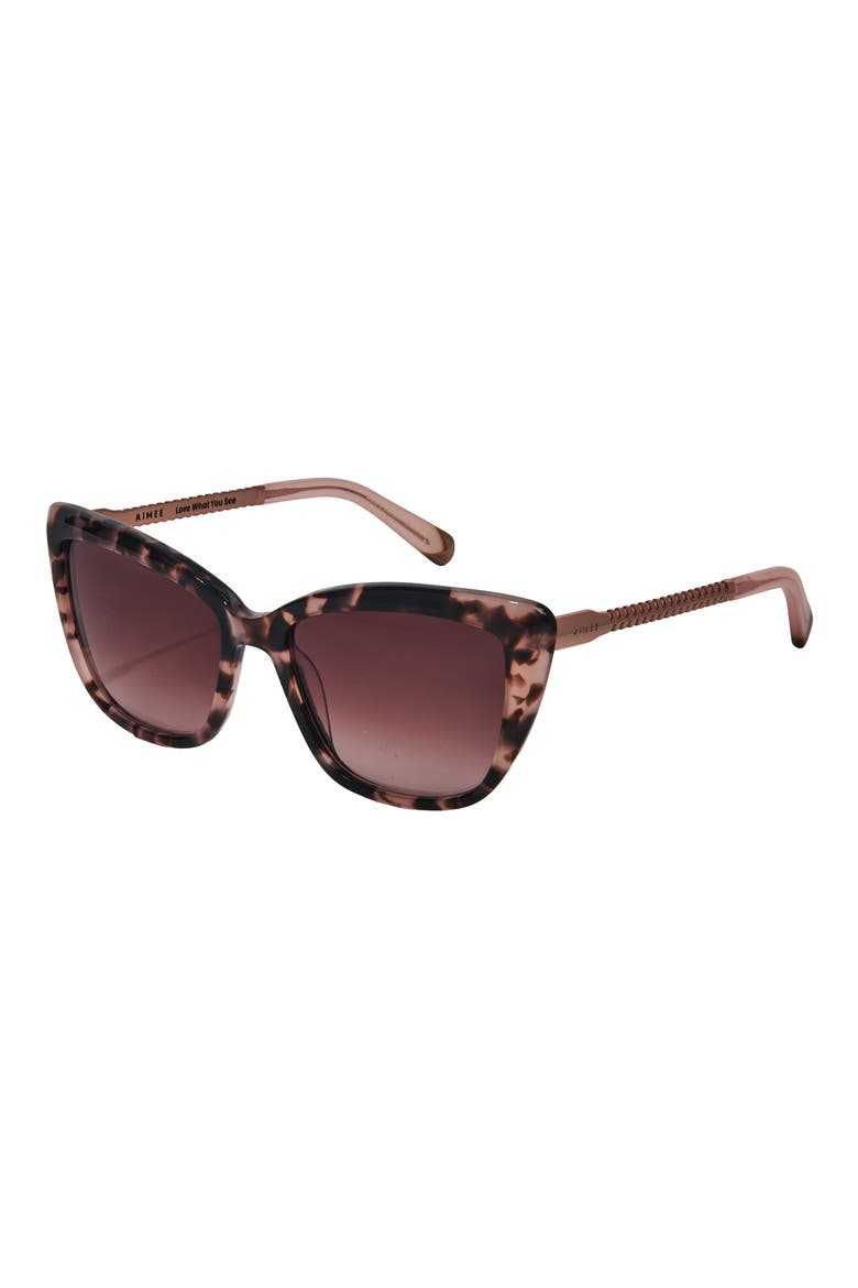 Stud Styler 56mm Gradient Cat Eye Sunglasses, Alternate, color, BLUSH