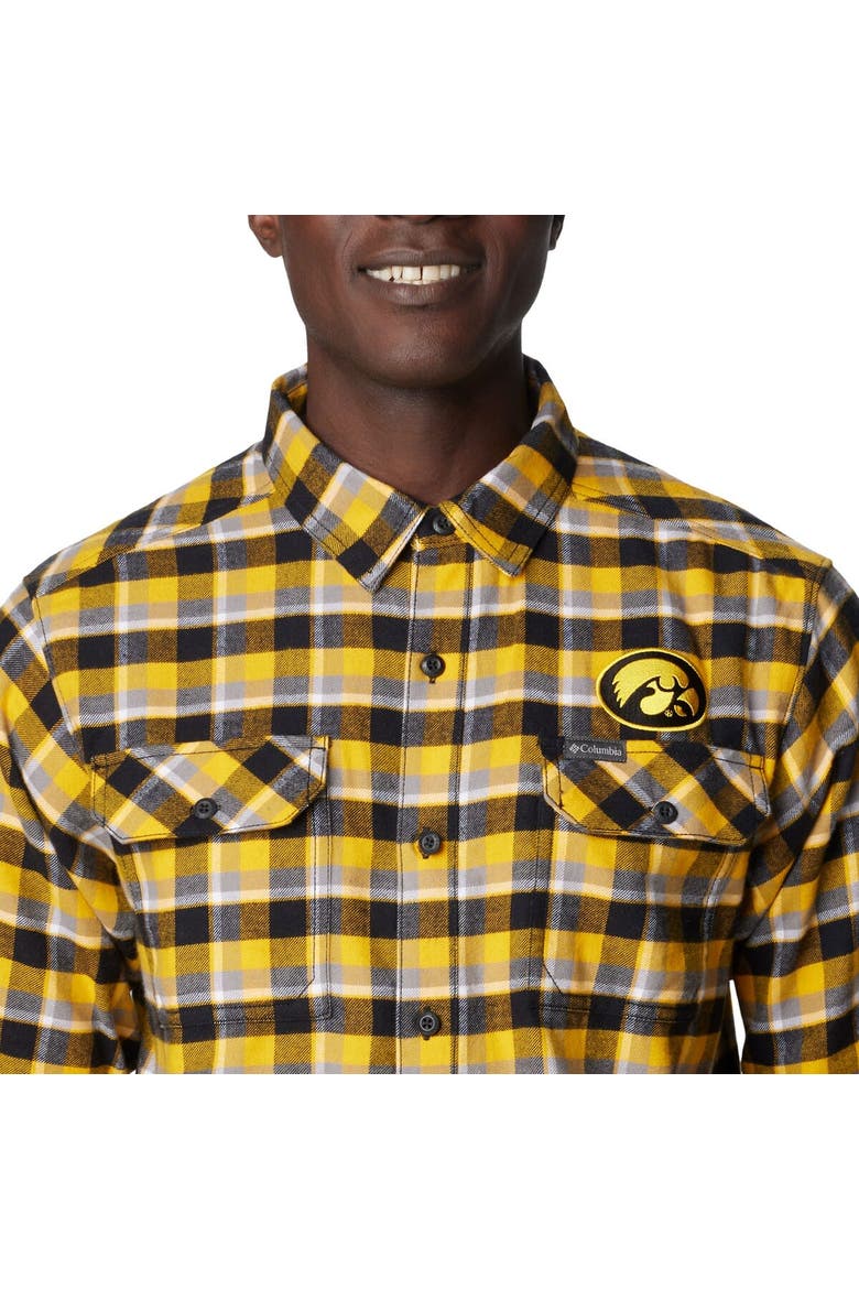 Gold Iowa Hawkeyes Flare Gun Flannel Long Sleeve Shirt, Alternate, color, Gold