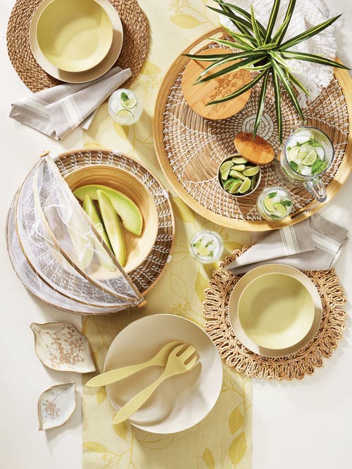 Tag Wild Flower Medium Ceramic Bowl Ivory Dining Salad Serving In Neutral