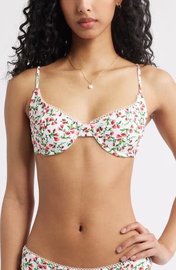 Bp. Picot Trim Underwire Bikini Top In White