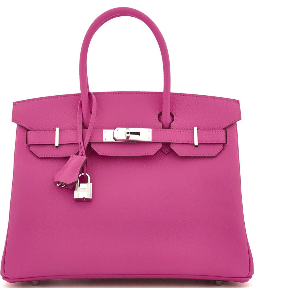 Pre-owned Hermes Hermes Birkin Handbag Pink Epsom With Palladium Hardware 30 In Purple