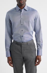 1863 by Eterna Royal Twill Modern Fit Solid Non-Iron Cotton Dress Shirt