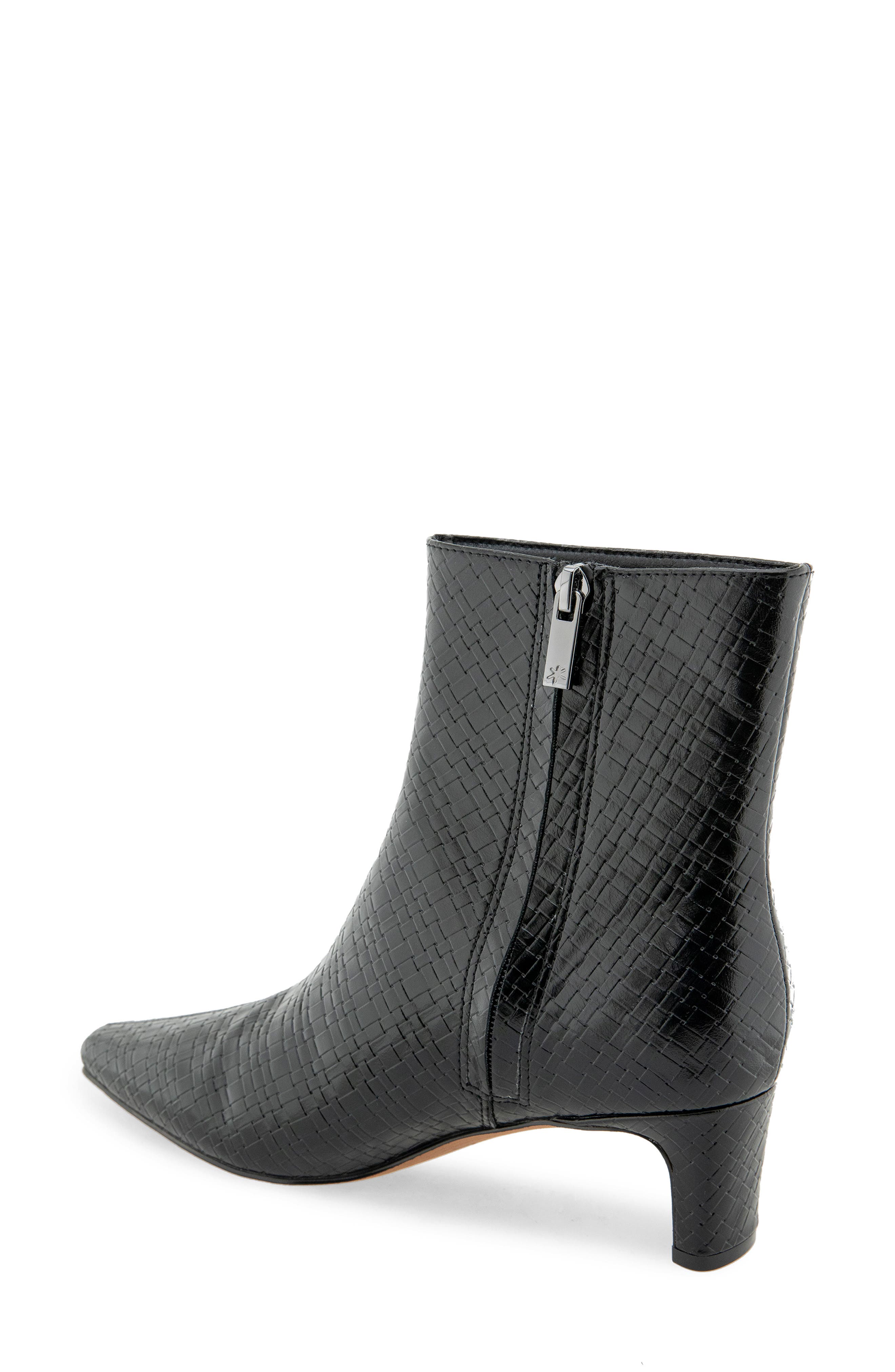 July Faux Leather Bootie, Alternate, color, BLACK WOVEN