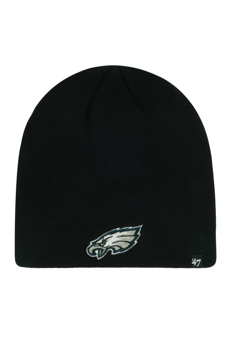 Men's '47  Black Philadelphia Eagles Primary Logo Beanie, Main, color, Black