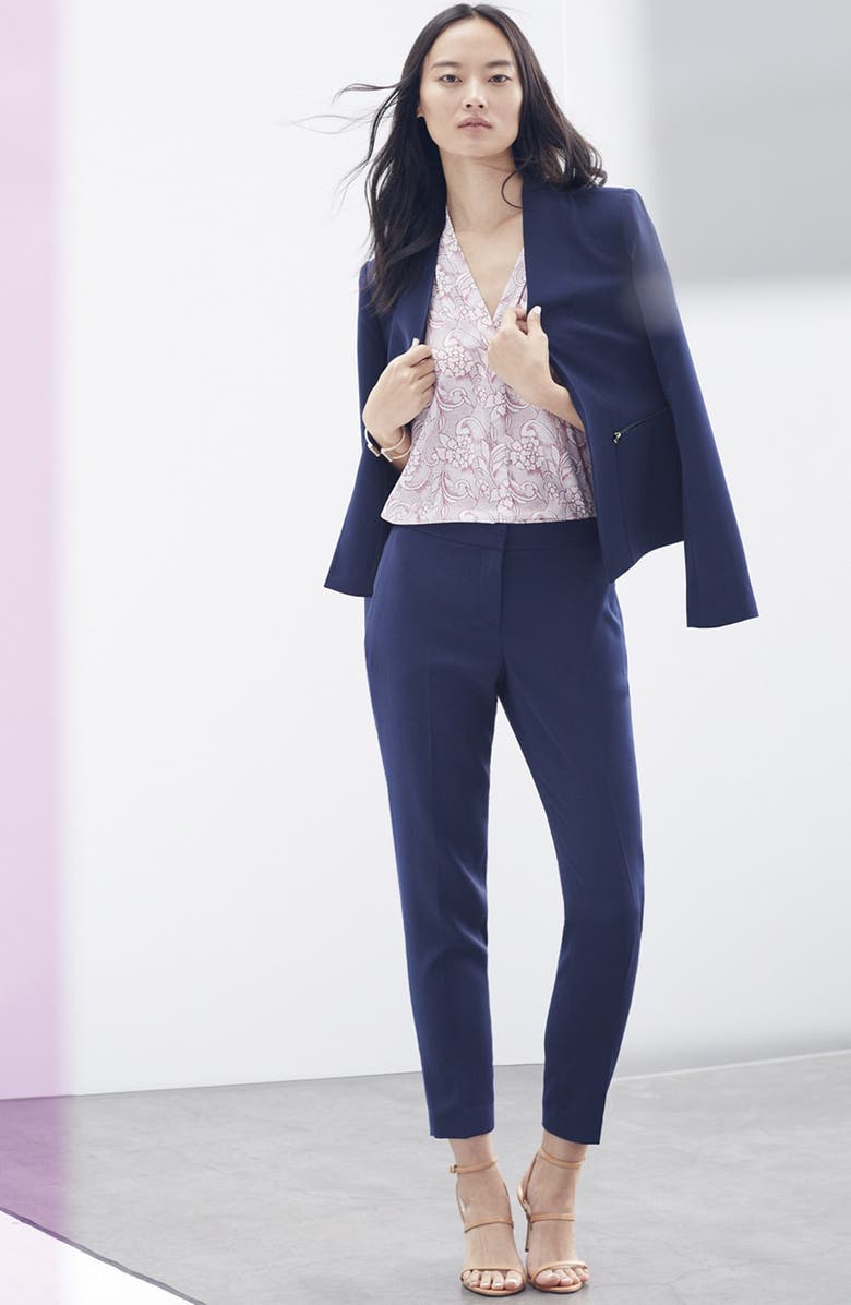 Halogen<sup>®</sup> Pleat V-Neck Shell, Alternate, color,