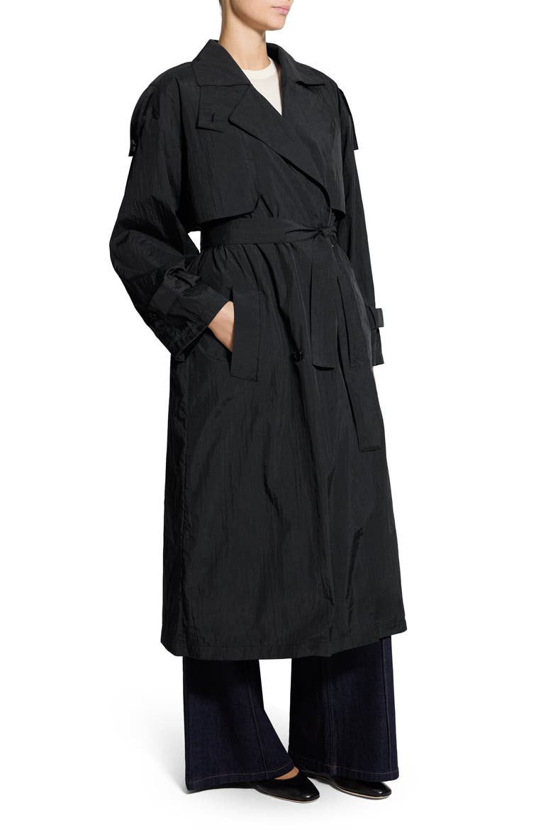 Recycled Nylon Trench Coat, Alternate, color, BLACK - 001