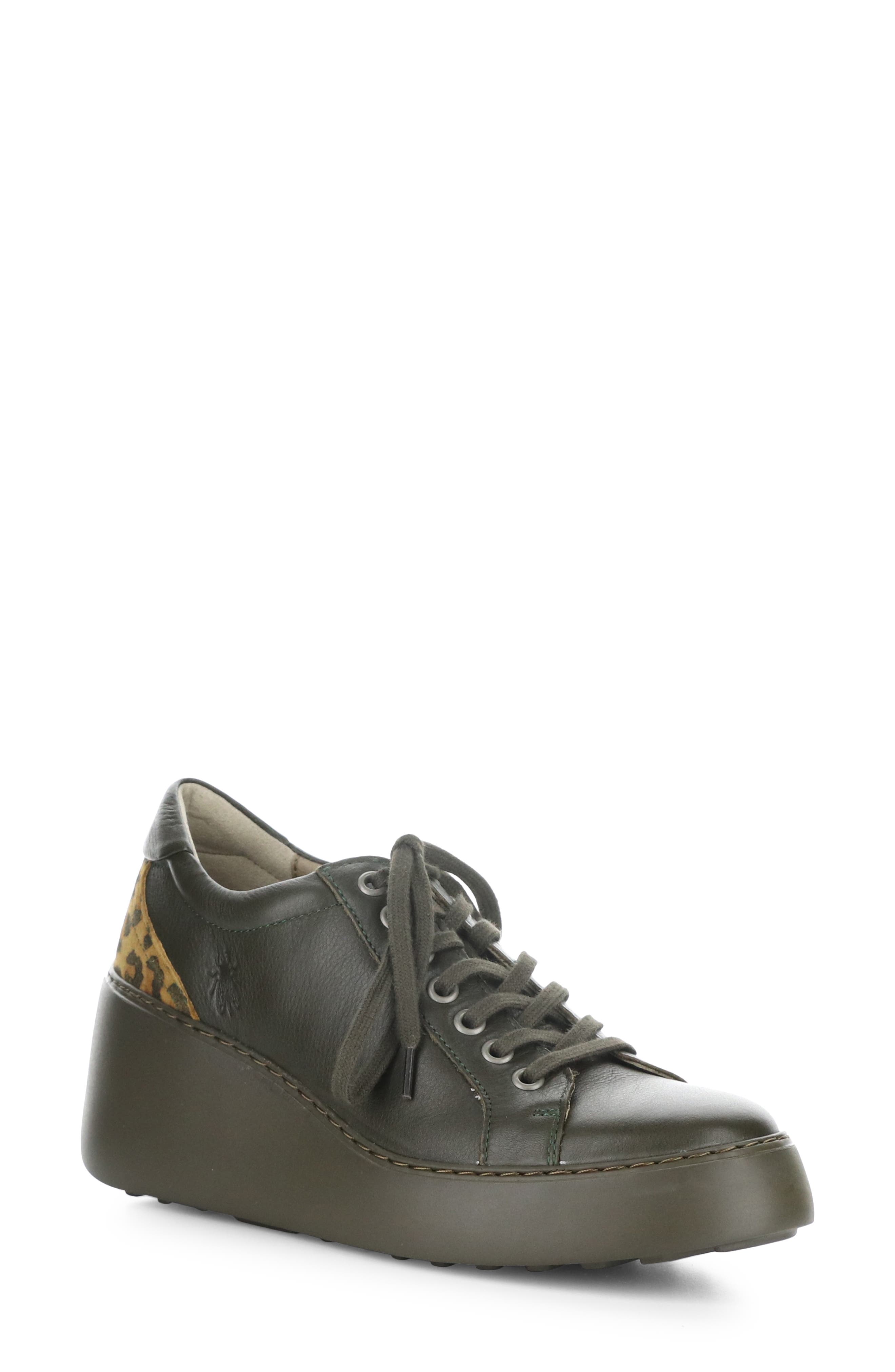 Dile Wedge Sneaker, Main, color, DARK GREEN/ CHEETAH