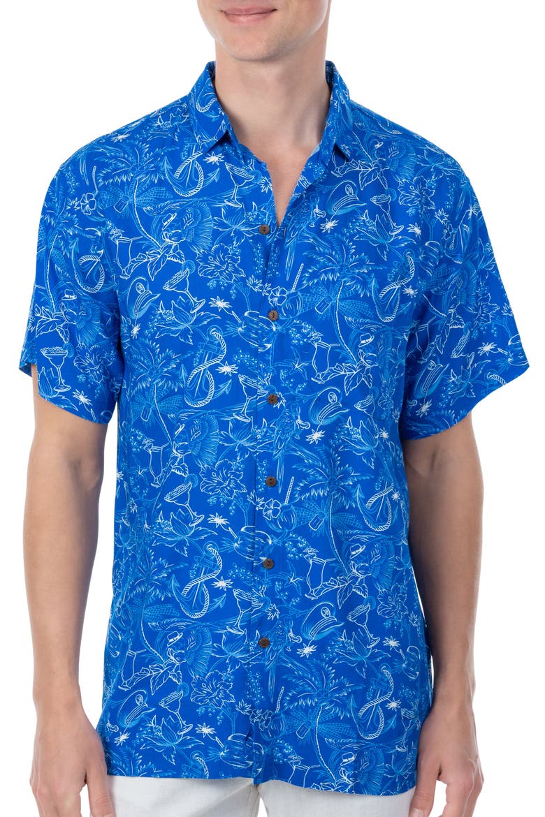 The Margaritaville Ode to Jimmy Short Sleeve Shirt, Alternate, color, Blue