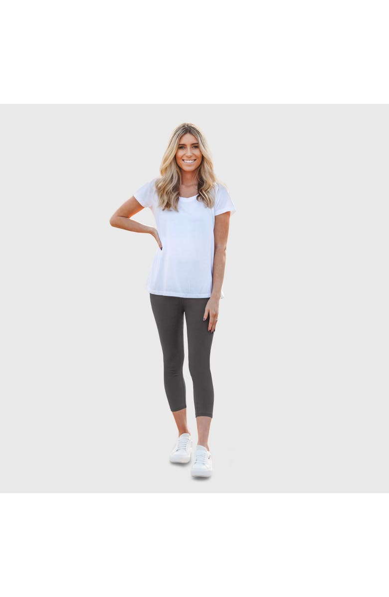 CITY THREADS 100% Cotton Comfortable Everyday Wear Capri Leggings, Main, color, Charcoal