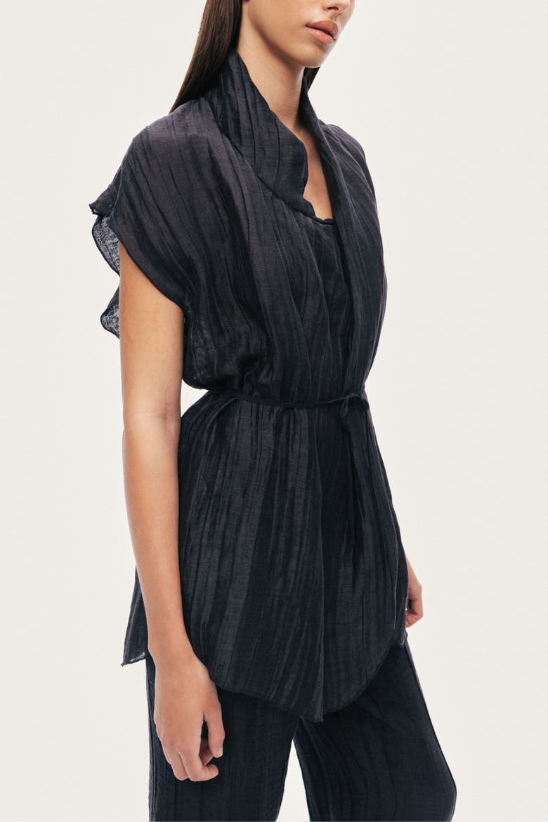 Belted Vest, Alternate, color, Black