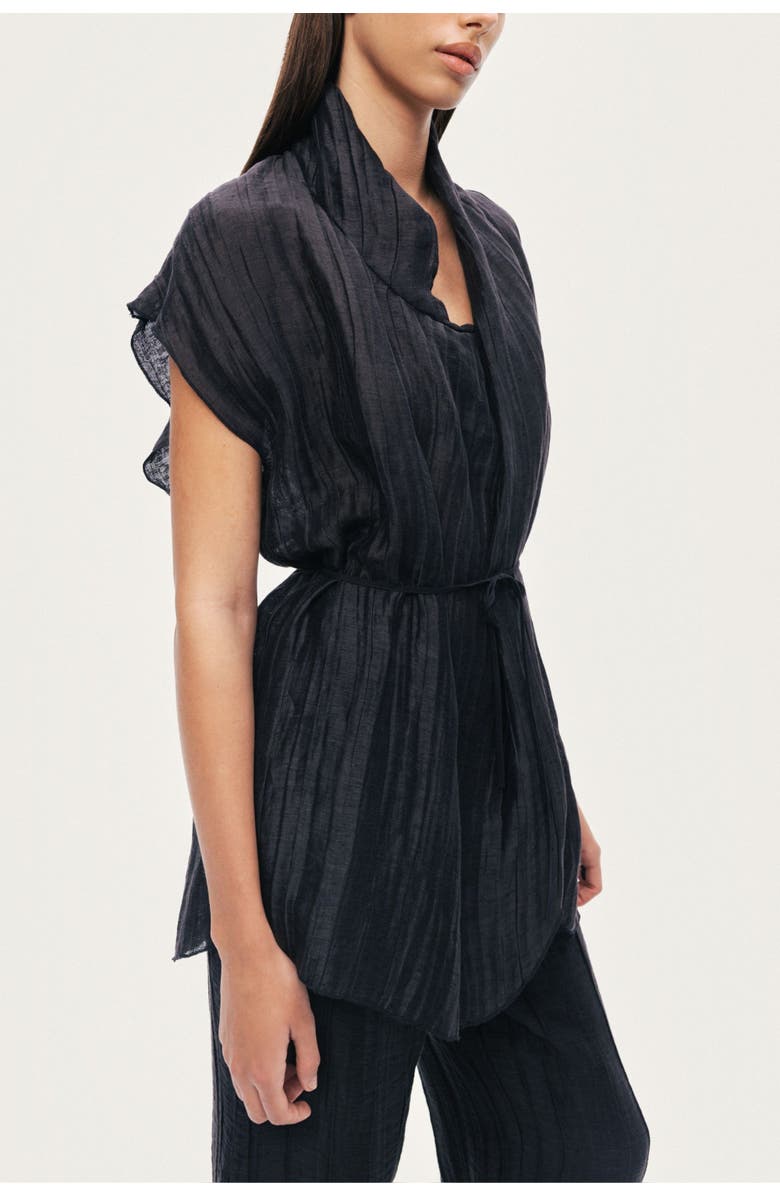 Nocturne Belted Vest, Alternate, color, Black