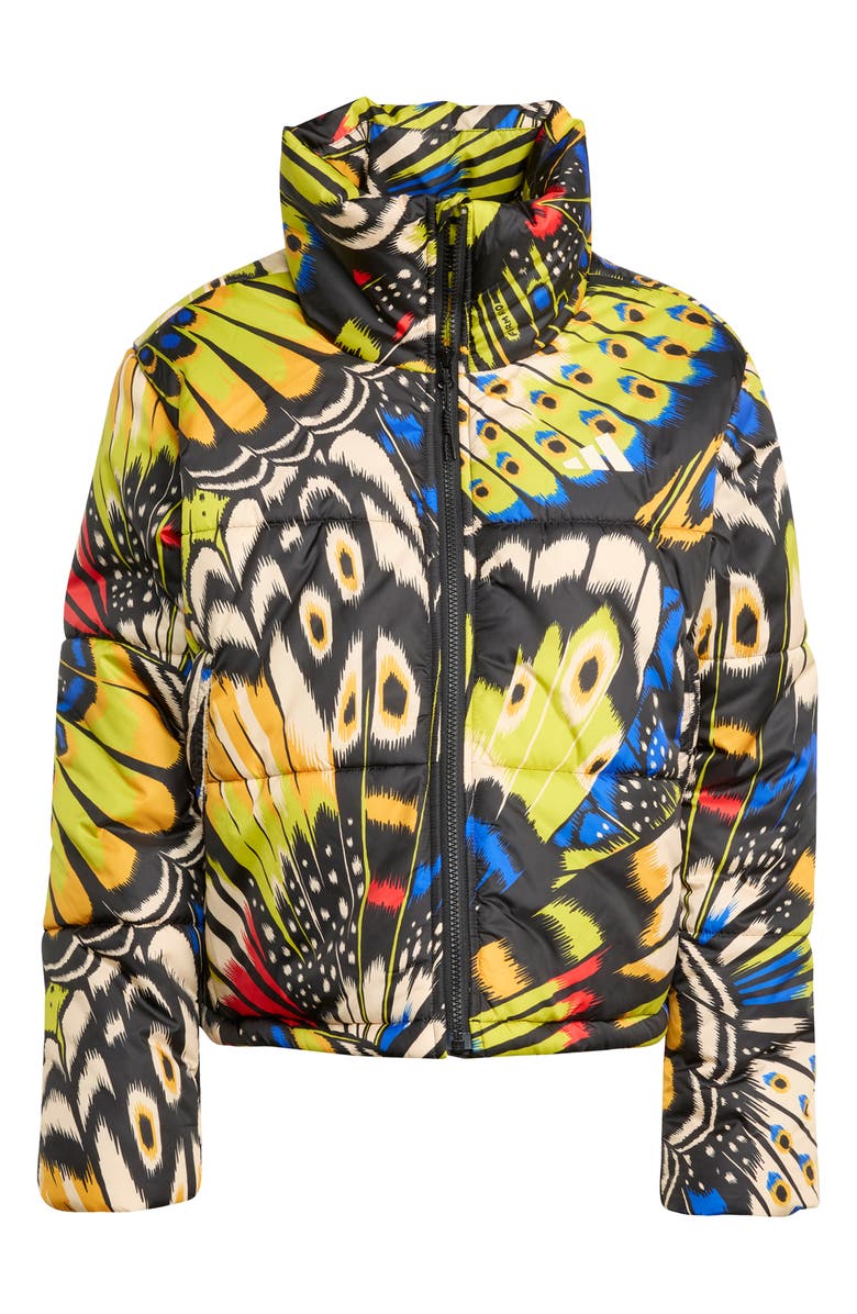 ADIDAS X FARM RIO x Farm Padded Jacket, Alternate, color, Black/ Blue/ Lush Red