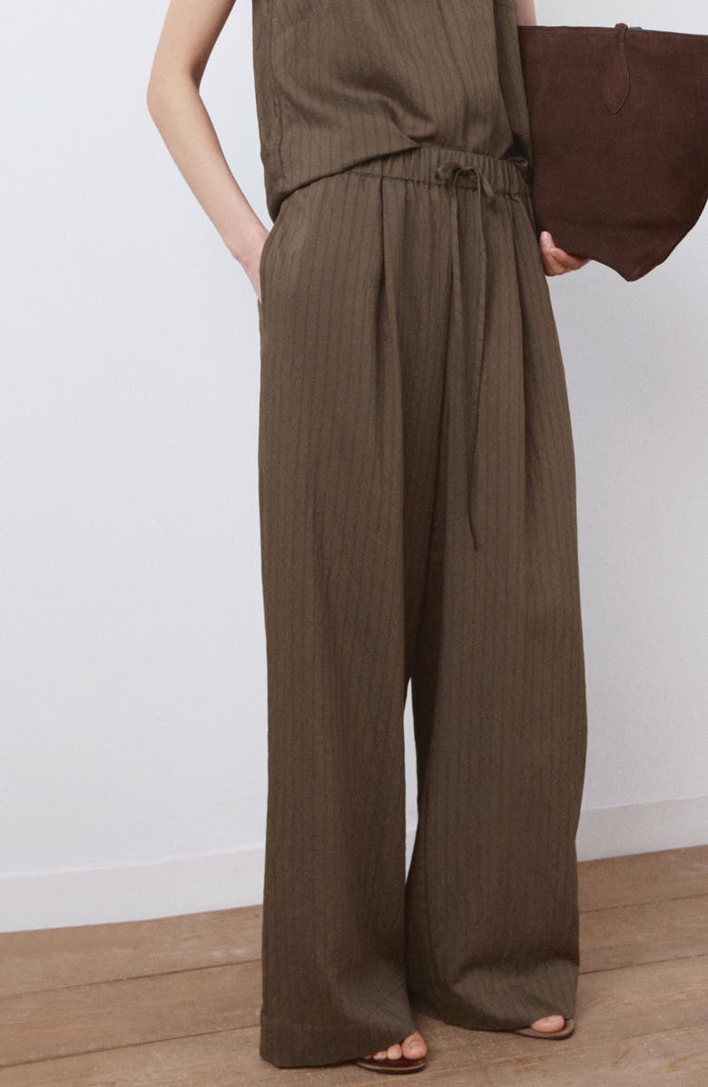 MANGO Pantalon Tatu Drawstring Pants, Alternate, color, Brown