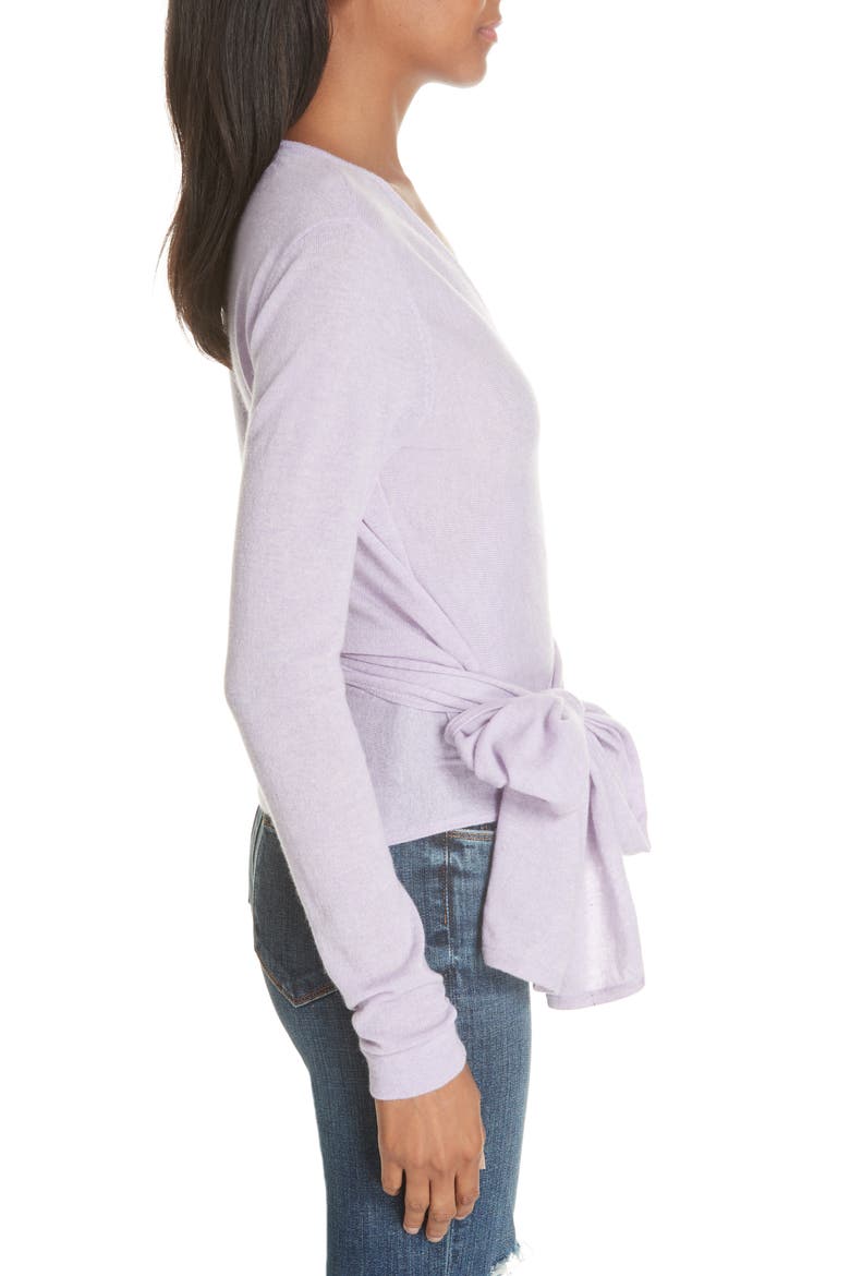 Cashmere Wrap Sweater, Alternate, color, LAVENDER