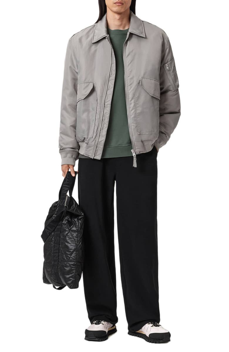 AllSaints Halcyon Oversize Cotton Crewneck Sweatshirt, Alternate, color, Garnet Green