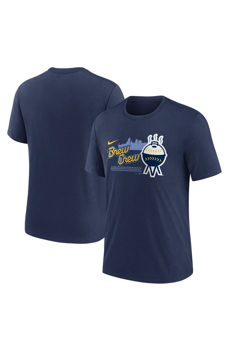 Nike Men's Nike Navy Milwaukee Brewers City Connect Tri-Blend T-Shirt, Main, color, Navy