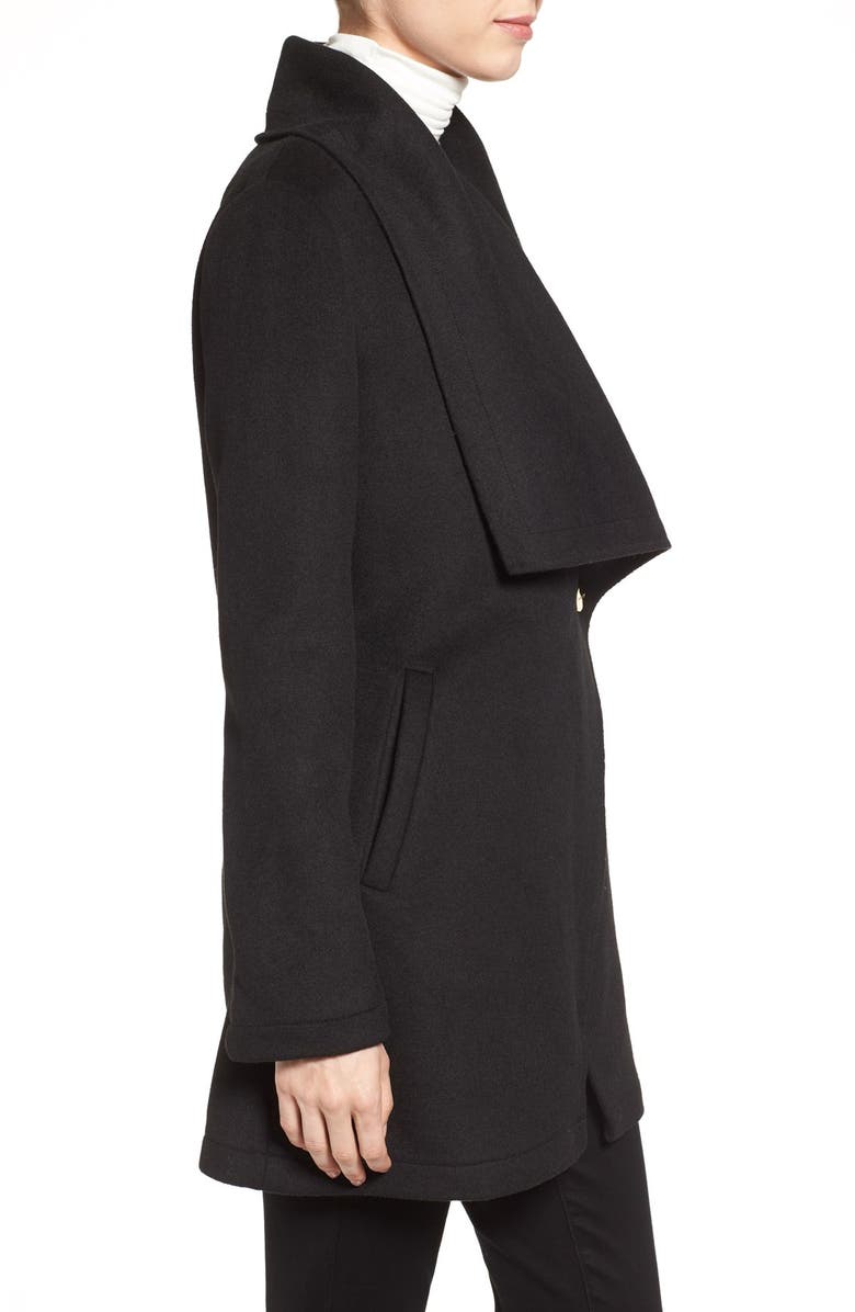 Laundry by Shelli Segal Double Face Drape Collar Coat, Alternate, color, 