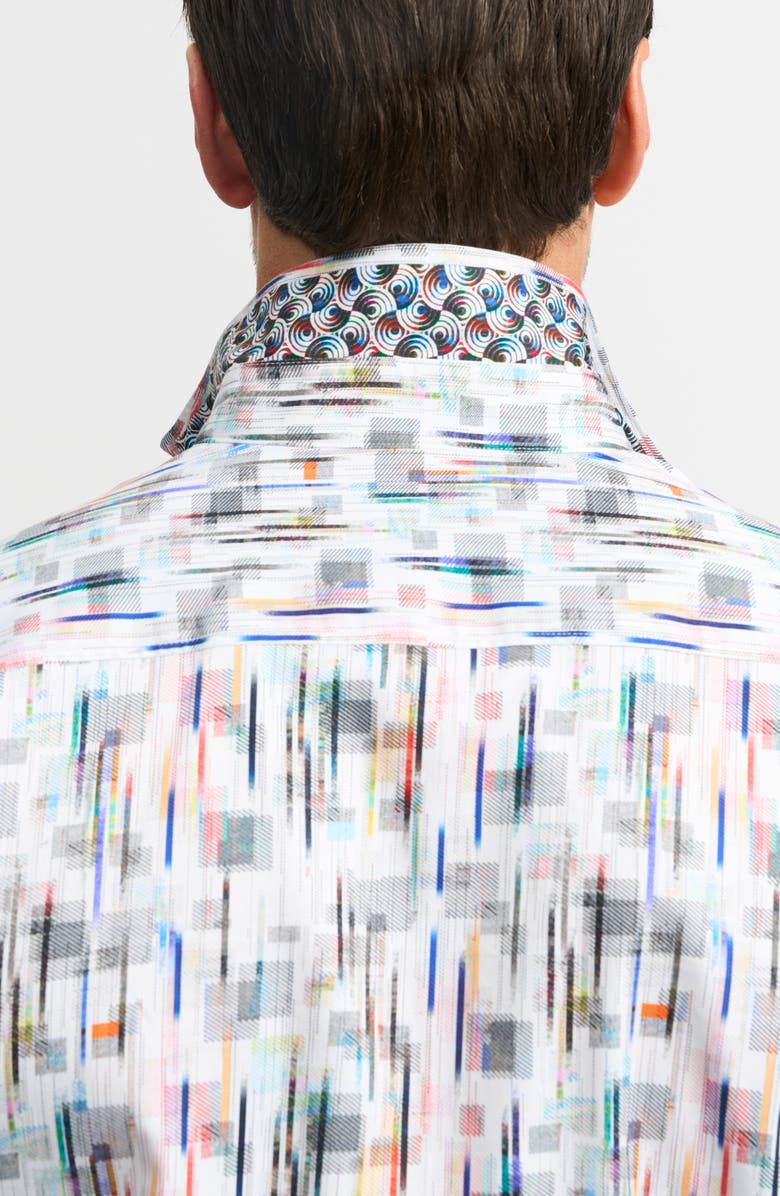 Robert Graham Newsom Stretch Button-Up Shirt, Alternate, color, White Multi