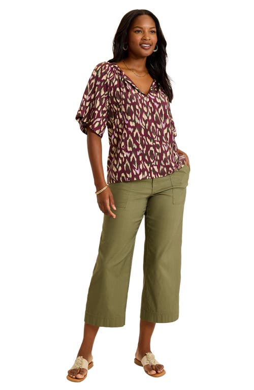 Tommy Bahama Cheetah Cove Elbow Sleeve Top In Brown