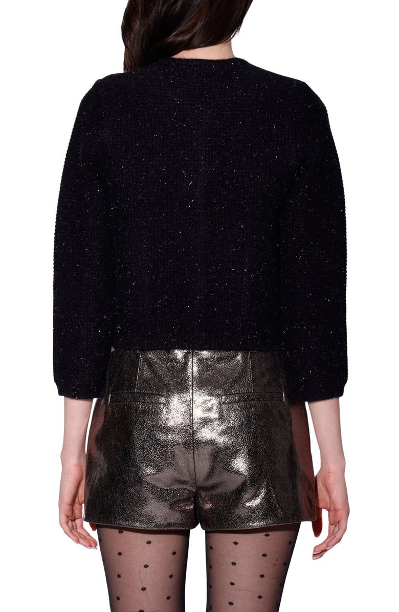 Walter Baker Janis Sparkle Cardigan, Alternate, color, Black Silver