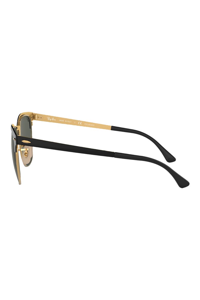 Clubmaster Metal 58mm Polarized Square Sunglasses, Alternate, color, GOLD/ BLACK/ GREEN