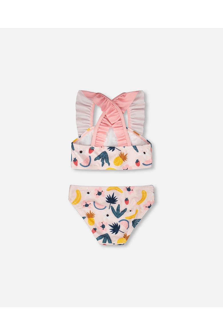 Two-Piece Ruffle Fruits Swimsuit, Alternate, color, Pink Printed Fruits