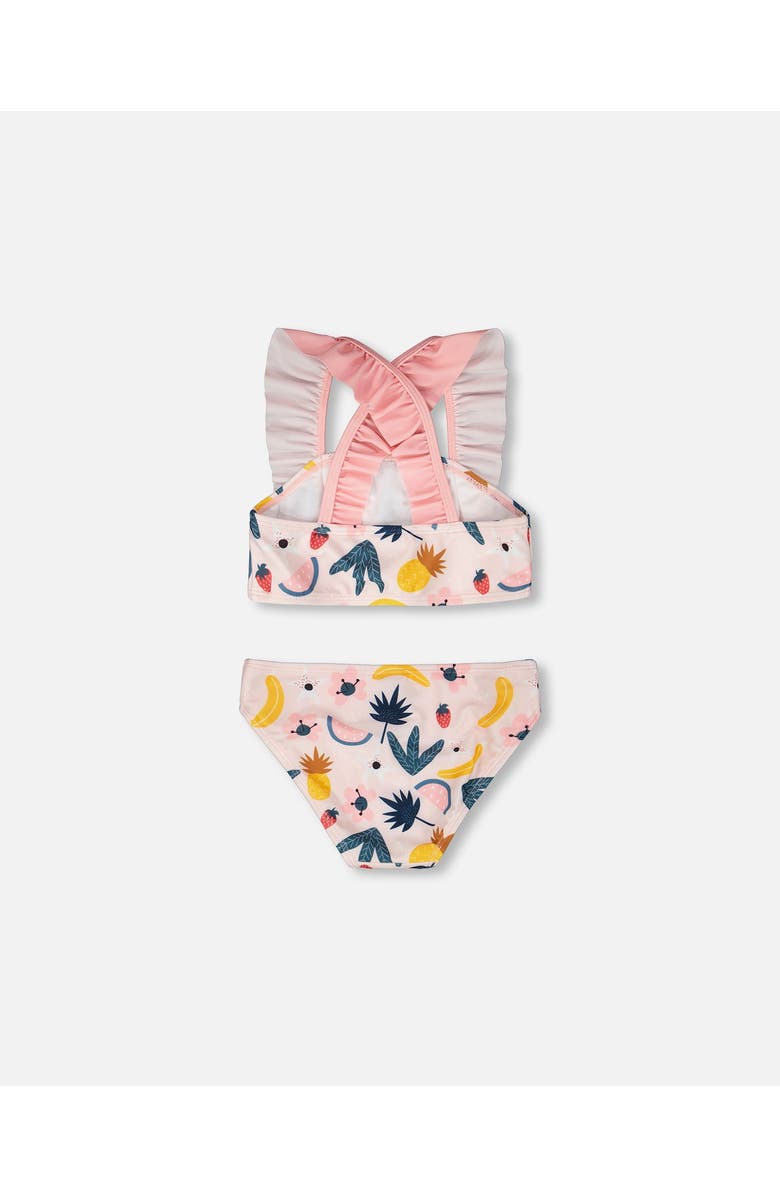 Deux par Deux Two-Piece Ruffle Fruits Swimsuit, Alternate, color, Pink Printed Fruits